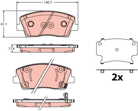 Brake Pad Set, disc brake GDB2375