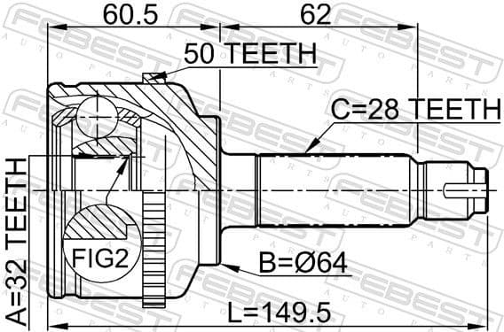 Joint Kit, drive shaft 0310-CGA50 - image 2