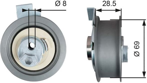 Tensioner Pulley, timing belt PowerGrip™ T43242