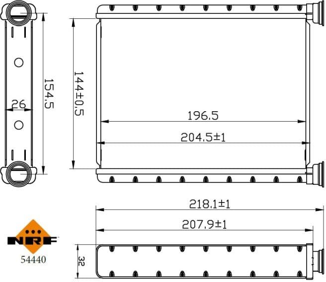 Heat Exchanger, interior heating EASY FIT 54440