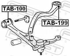 Mounting, control/trailing arm TAB-199 - image 2