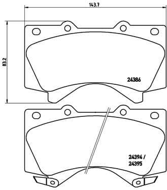 Brake Pad Set, disc brake XTRA LINE P 83 107X