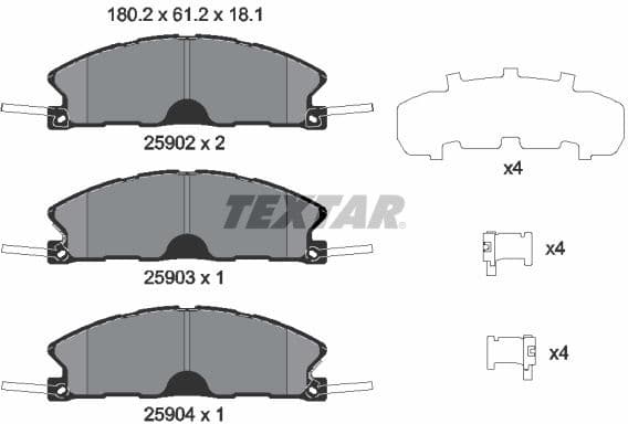 Brake Pad Set, disc brake 2590201