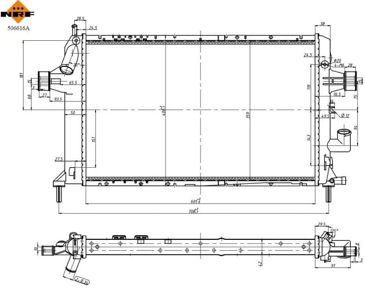 Radiator, engine cooling 506616A