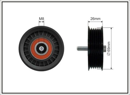 Deflection/Guide Pulley, V-ribbed belt 500279