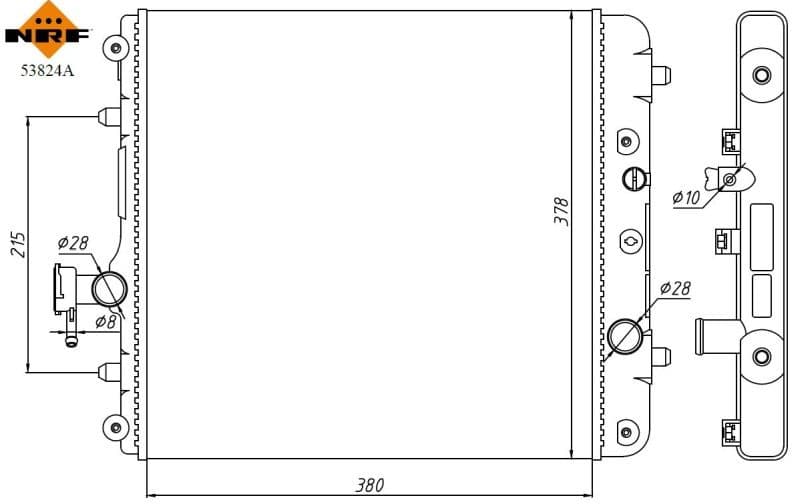 Radiator, engine cooling Economy Class 53824A