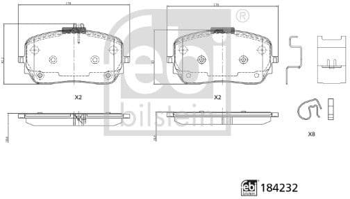 Brake Pad Set, disc brake 184232