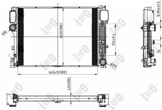 Radiator, engine cooling LORO 054-017-0056-B - image 2