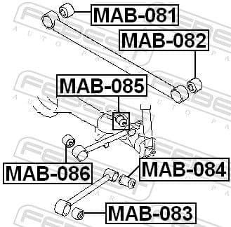 Mounting, control/trailing arm MAB-086