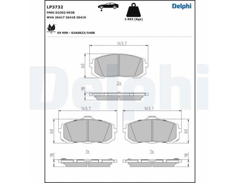 Brake Pad Set, disc brake LP3732