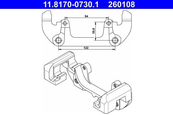 Bracket, brake caliper 11.8170-0730.1