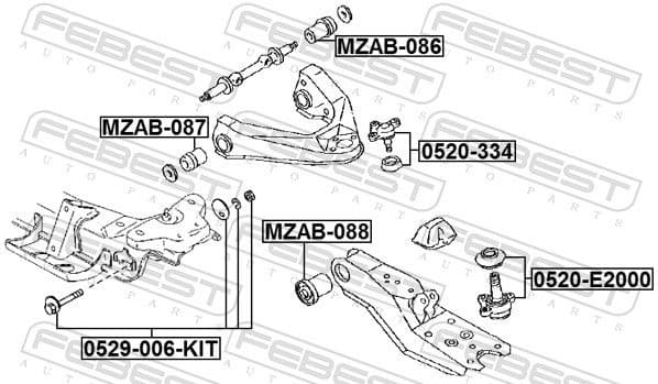 Mounting, control/trailing arm MZAB-087 - image 2
