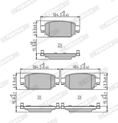 Brake pads rear, Top Quality FDB5247