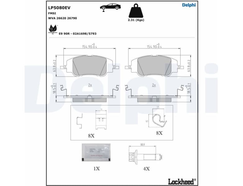 Brake Pad Set, disc brake LP5080EV