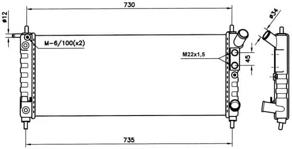 Radiator, engine cooling 50242