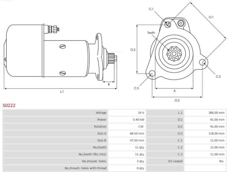 Starter AS S0222 - image 3
