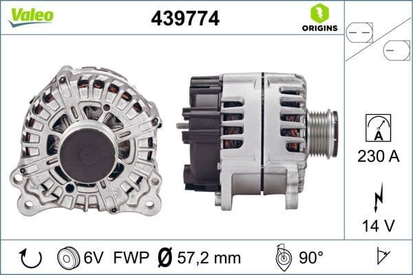 Alternator VALEO ORIGINS NEW OE TECHNOLOGY 439774 - image 5