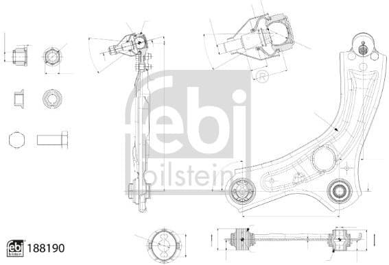 Control/Trailing Arm, wheel suspension 188190