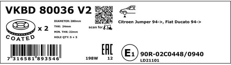 Brake Disc VKBD80036V2 - image 3