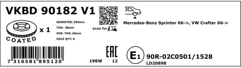 Brake Disc VKBD90182V1