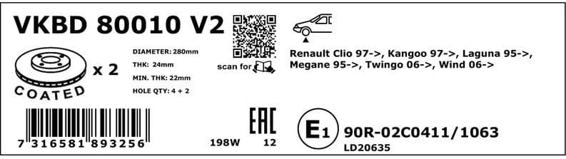 Brake Disc VKBD80010V2 - image 3