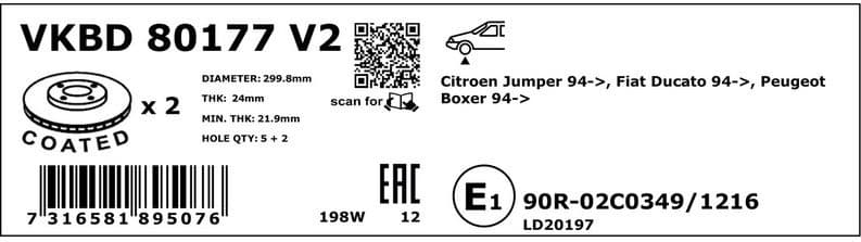 Brake Disc VKBD80177V2 - image 3