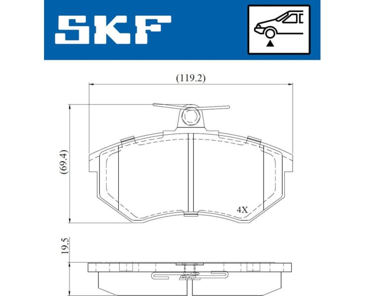 Brake Pad Set, disc brake VKBP80722 - image 2