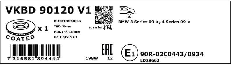 Brake Disc VKBD90120V1 - image 3
