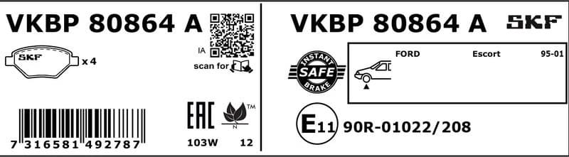 Brake Pad Set, disc brake VKBP80864A - image 3