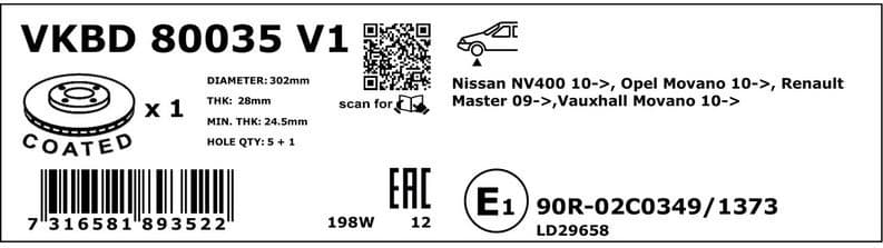 Brake Disc VKBD80035V1 - image 3