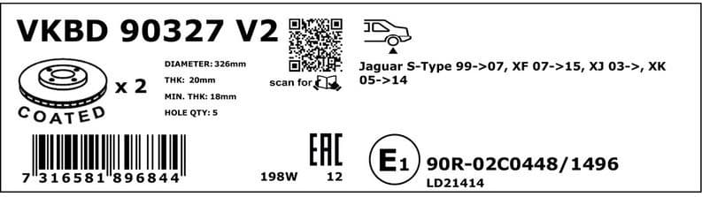 Brake Disc VKBD90327V2 - image 3