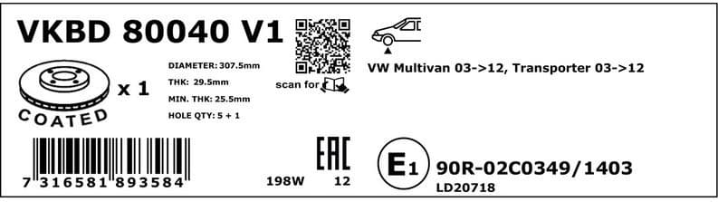 Brake Disc VKBD80040V1 - image 3