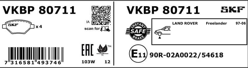 Brake Pad Set, disc brake VKBP80711