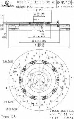 Brake Disc PRIME LINE - Floating 09.9477.23