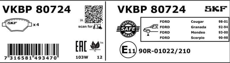 Brake Pad Set, disc brake VKBP80724 - image 3
