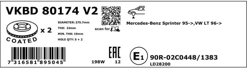 Brake Disc VKBD80174V2 - image 3