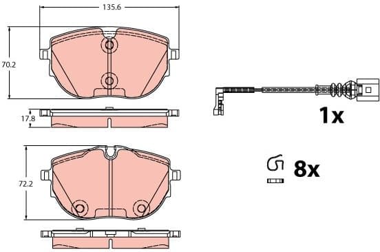 Brake pads front, Top Quality GDB2412