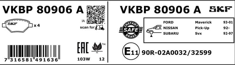 Brake Pad Set, disc brake VKBP80906A - image 3