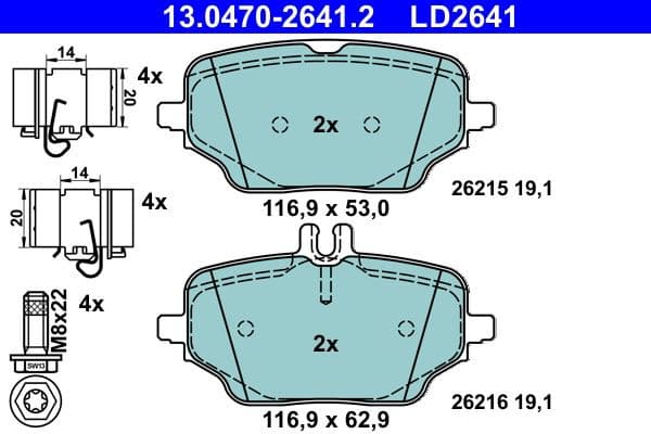 Brake Pad Set, disc brake ATE Ceramic 13-0470-2641-2