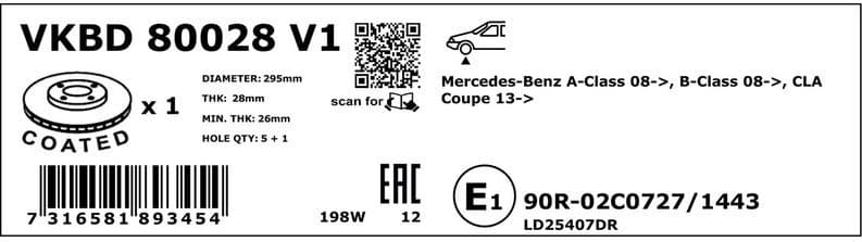 Brake Disc VKBD80028V1 - image 2