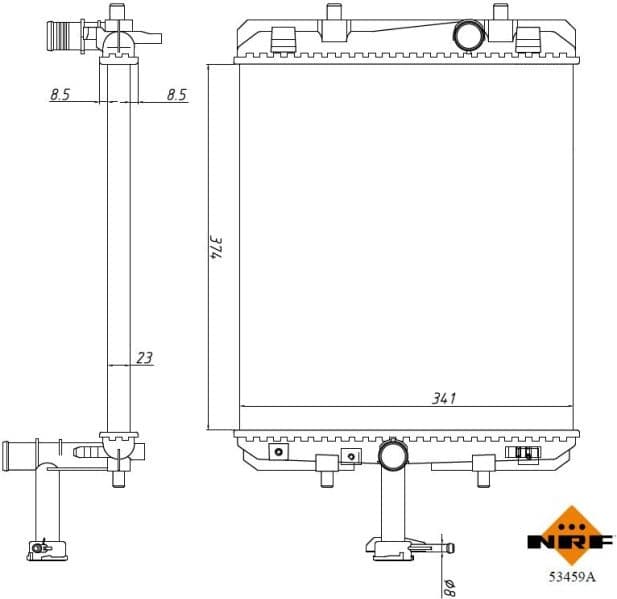 Radiator, engine cooling Economy Class 53459A