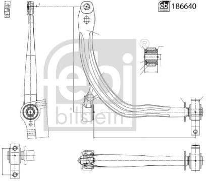 Control/Trailing Arm, wheel suspension 186640