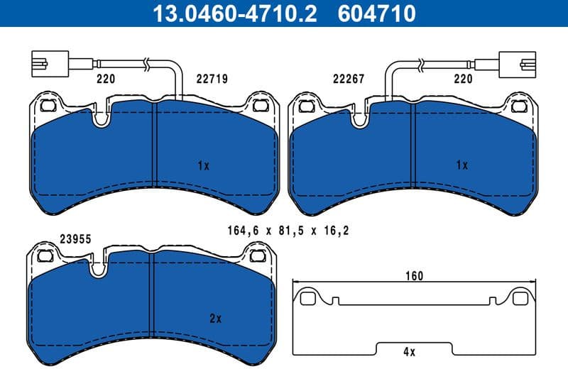 Brake Pad Set, disc brake 13.0460-4710.2