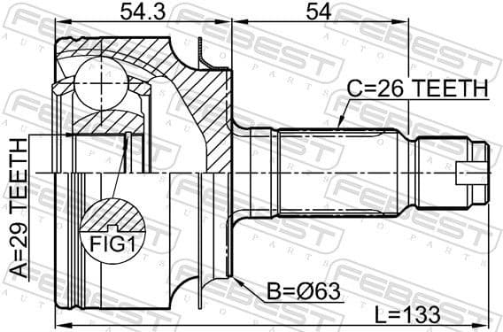 Joint Kit, drive shaft 0310-CIVIC5D - image 2