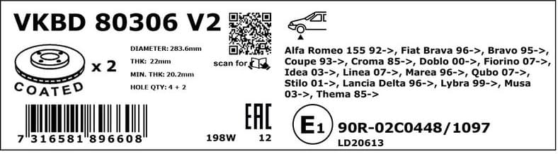 Brake Disc VKBD80306V2 - image 3