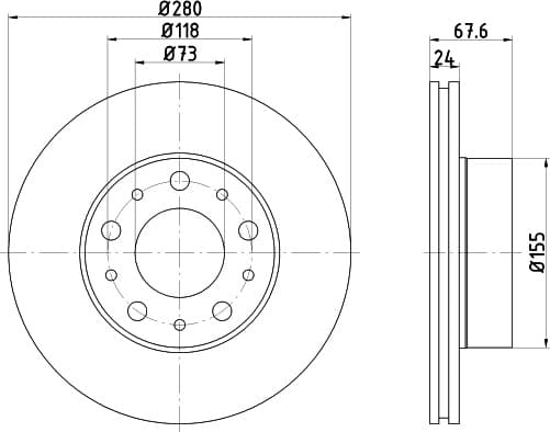 Brake discs kit front (2pcs), Top Quality DDF1170C