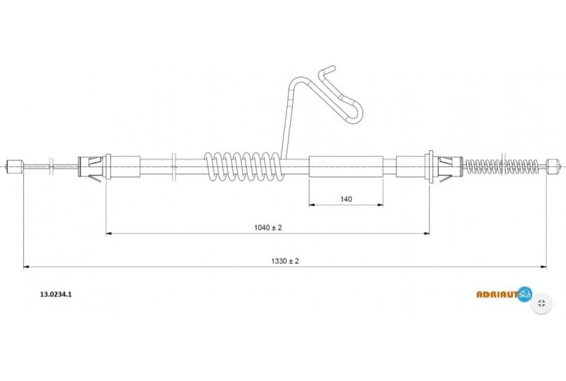 Cable handbrake 13.0234.1
