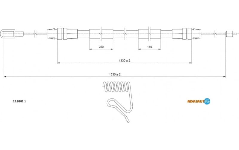 Cable handbrake 13.0281.1