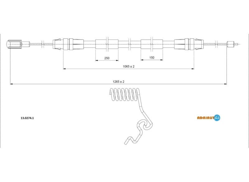 Cable handbrake 13.0274.1