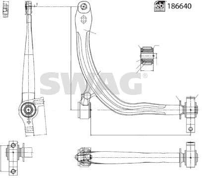 Control/Trailing Arm, wheel suspension 33 11 0489